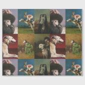 Whippet Character Wrapping Paper Geschenkpapier (Flach)