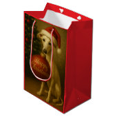Whippet Christmas gift bag Mittlere Geschenktüte (Vorderseite Schrägansicht)