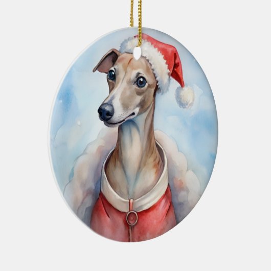Whippet Christmas Ornament - Festive Holiday (Rechts)