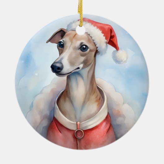 Whippet Christmas Ornament - Festive Holiday (Hinten)