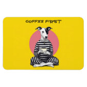 Whippet Coffee Time – Eigenartiger Vintage Hund Magnet (Horizontal)