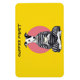 Whippet Coffee Time – Eigenartiger Vintage Hund Magnet