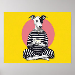 Whippet Coffee Time – Skurril vintage Hund Poster