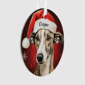 Whippet Custom Weihnachtsdekoration Ornament (Vorderseite)