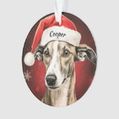 Whippet Custom Weihnachtsdekoration Ornament (Vorderseite)