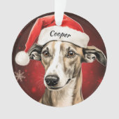 Whippet Custom Weihnachtsdekoration Ornament (Vorderseite)
