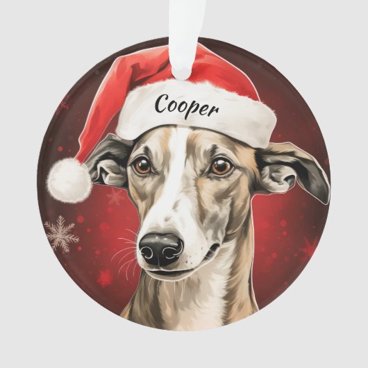 Whippet Custom Weihnachtsdekoration Ornament (Vorderseite)