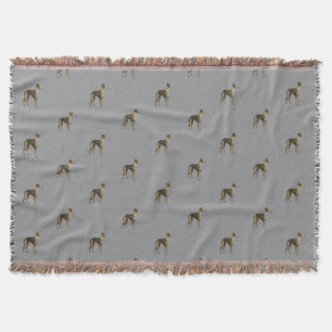 Whippet-Decke - Whippet vor grauem Hintergrund Decke