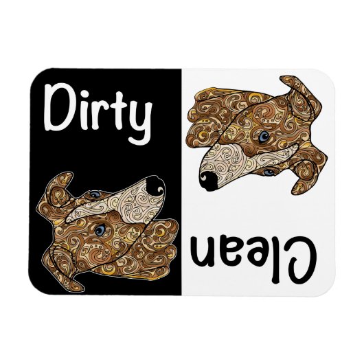 Whippet Dishwasher Magnet (Horizontal)