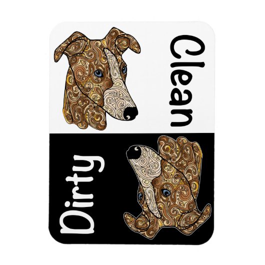 Whippet Dishwasher Magnet (Vertikal)