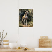 Whippet Dog Art Print Poster (Küche)