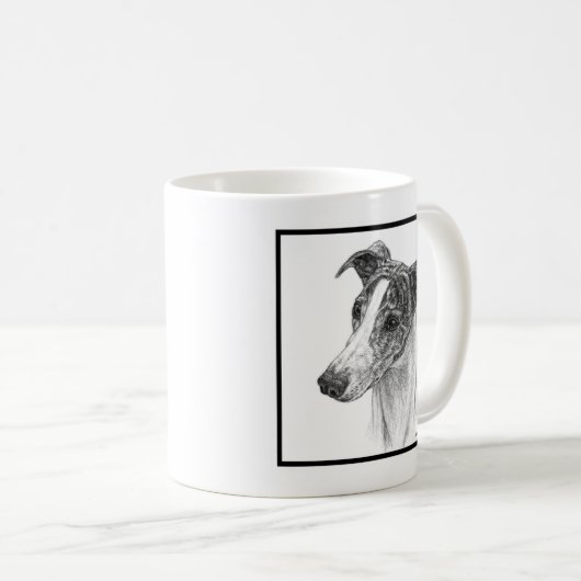 Whippet Dog Art von Glenda S. Harlan Kaffeetasse (VorderseiteRechts)