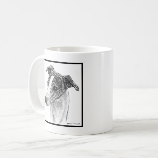 Whippet Dog Art von Glenda S. Harlan Kaffeetasse (Vorderseite Links)