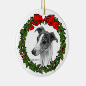 Whippet Dog Art von Glenda S. Harlan Keramik Ornament (Rechts)
