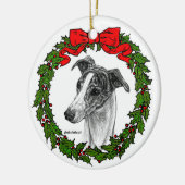 Whippet Dog Art von Glenda S. Harlan Keramik Ornament (Links)