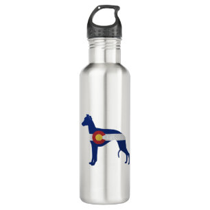 Whippet Dog Breed Colorado Flag Silhouette Edelstahlflasche