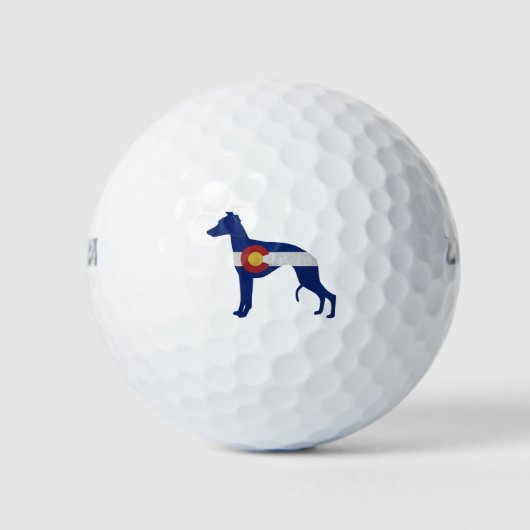 Whippet Dog Breed Colorado Flag Silhouette Golfball (Vorderseite)