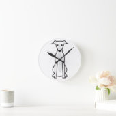 Whippet Dog Cartoon Runde Wanduhr (Zuhause)