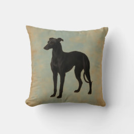 Whippet dog cushion home decor vintage kissen