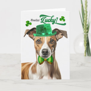 Whippet Dog Feelin' Lucky St Patrick's Day Feiertagskarte
