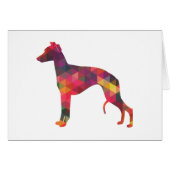 Whippet Dog Geo Muster Silhouette Multi Card (Vorderseite (Horizontal))