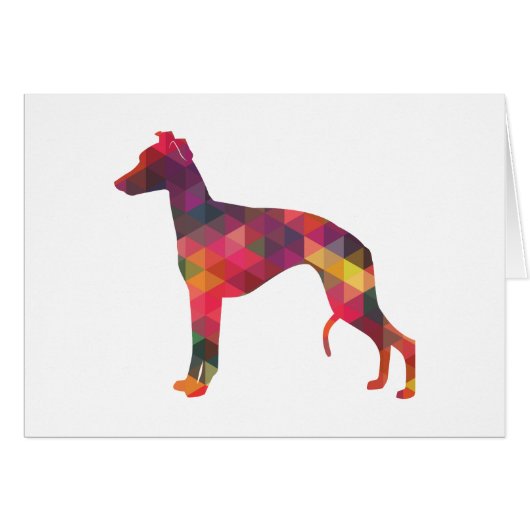 Whippet Dog Geo Muster Silhouette Multi Card (Vorderseite (Horizontal))