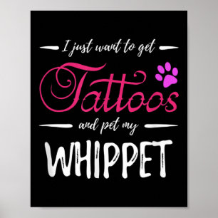Whippet Dog Lover Tattoo Funny Dog Mama Geschenk I Poster
