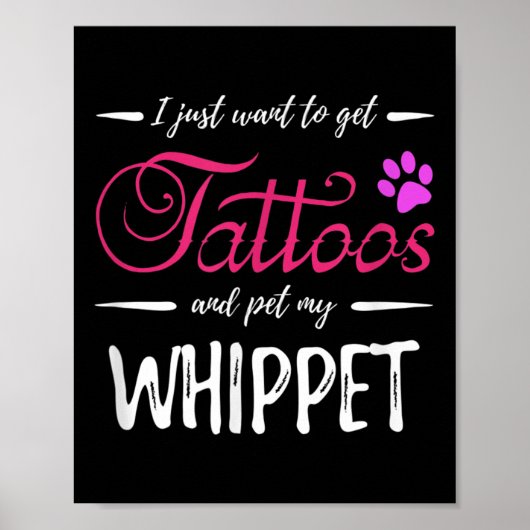 Whippet Dog Lover Tattoo Funny Dog Mama Geschenk I Poster (Vorne)