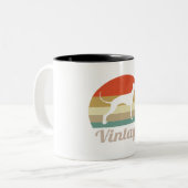 Whippet Dog Lover | Vintager Stil Zweifarbige Tasse (Vorderseite Links)