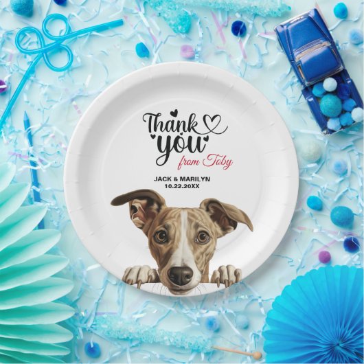 Whippet Dog Pappteller (Party)