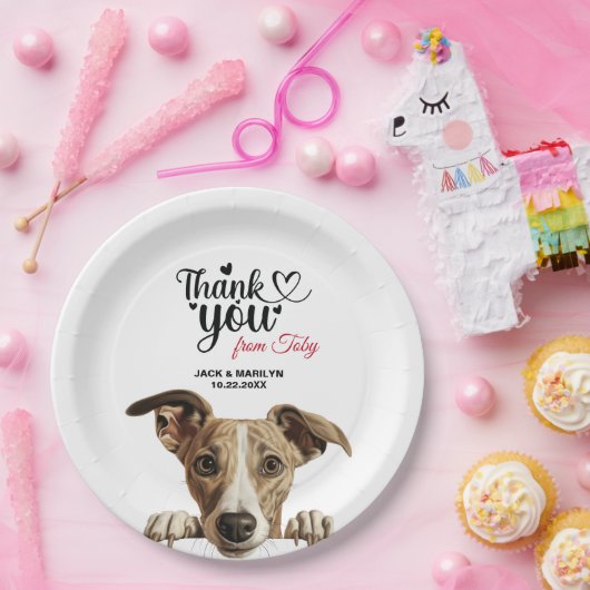 Whippet Dog Pappteller (Party)