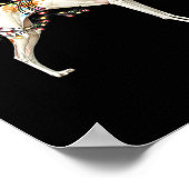 Whippet Dog Santa Claus Hat Weihnachtslicht Poster (Ecke)