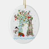 Whippet Dog Xmas Tree Lighting | WEIHNACHTSMANNMÜT Keramik Ornament (Rechts)