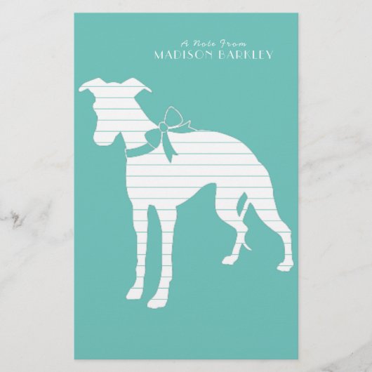 Whippet Doppy Briefpapier (Vorderseite)
