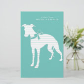 Whippet Doppy Briefpapier (Stehend Vorderseite)