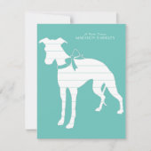 Whippet Doppy Dankeskarte (Vorderseite)