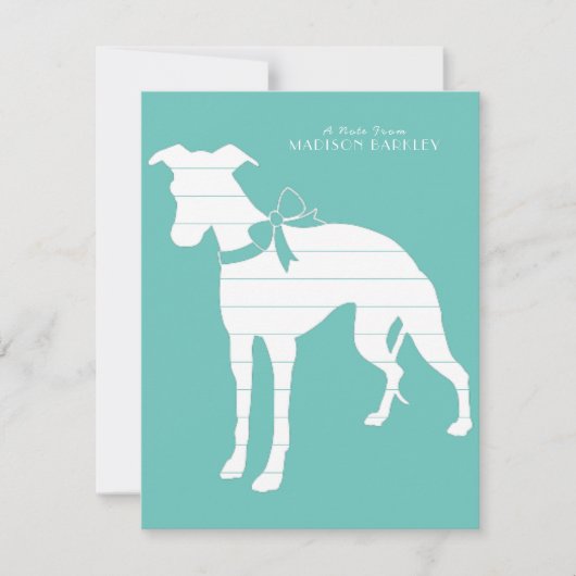 Whippet Doppy Dankeskarte (Vorderseite)