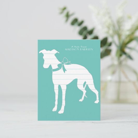 Whippet Doppy Dankeskarte (Stehend Vorderseite)