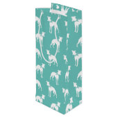 Whippet Doppy Geschenktüte Für Weinflaschen (Rückseite Schrägansicht)
