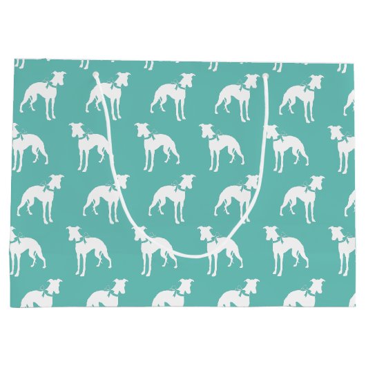 Whippet Doppy Große Geschenktüte (Rückseite)