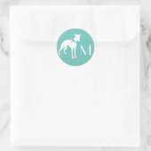 Whippet Doppy Runder Aufkleber (Tasche)