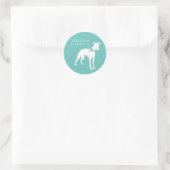 Whippet Doppy Runder Aufkleber (Tasche)