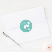 Whippet Doppy Runder Aufkleber (Umschlag)
