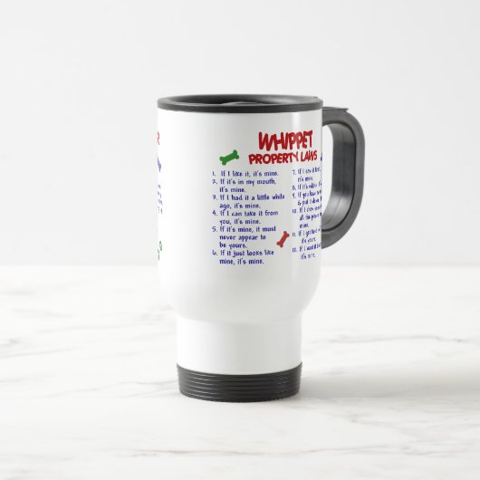 WHIPPET Eigentums-Gesetze 2 Reisebecher (VorderseiteRechts)