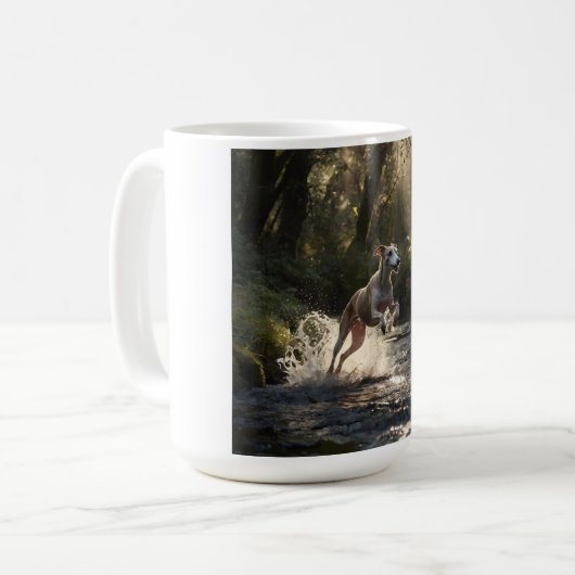 Whippet Elegante Kaffee Tasse (Vorderseite Links)