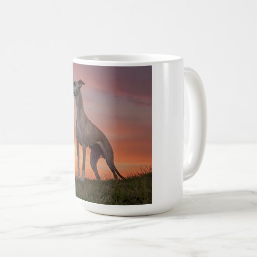 Whippet Elegante Kaffee Tasse (VorderseiteRechts)