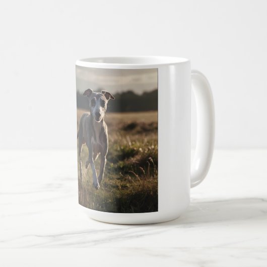 Whippet Elegante Kaffee Tasse (VorderseiteRechts)