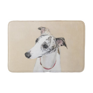 Whippet, Englisch Whippet, Verschluss, Weiß, Badematte