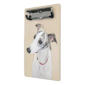 Whippet, Englisch Whippet, Verschluss, Weiß, Mini Klemmbrett (Gewinkelt2)