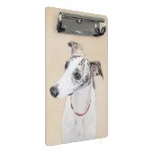 Whippet, Englisch Whippet, Verschluss, Weiß, Mini Klemmbrett (Schrägansicht)